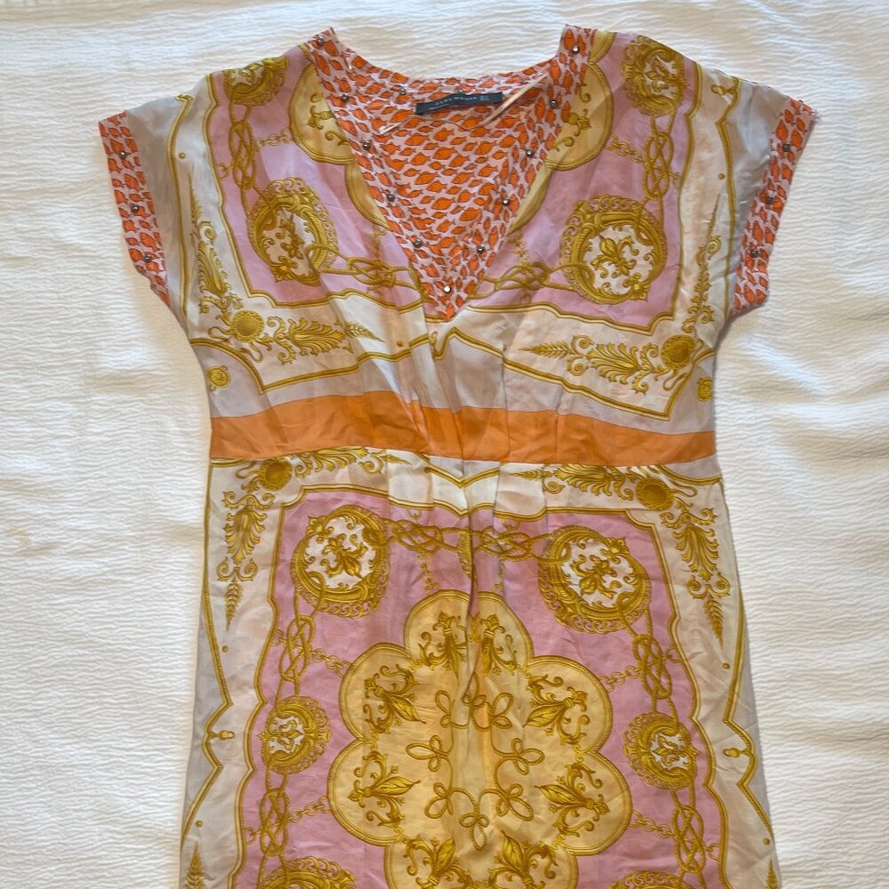 Zara Pink and Gold Swim Coverup